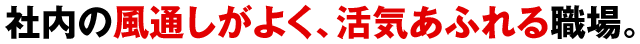 社内の風通しがよく、活気あふれる職場。